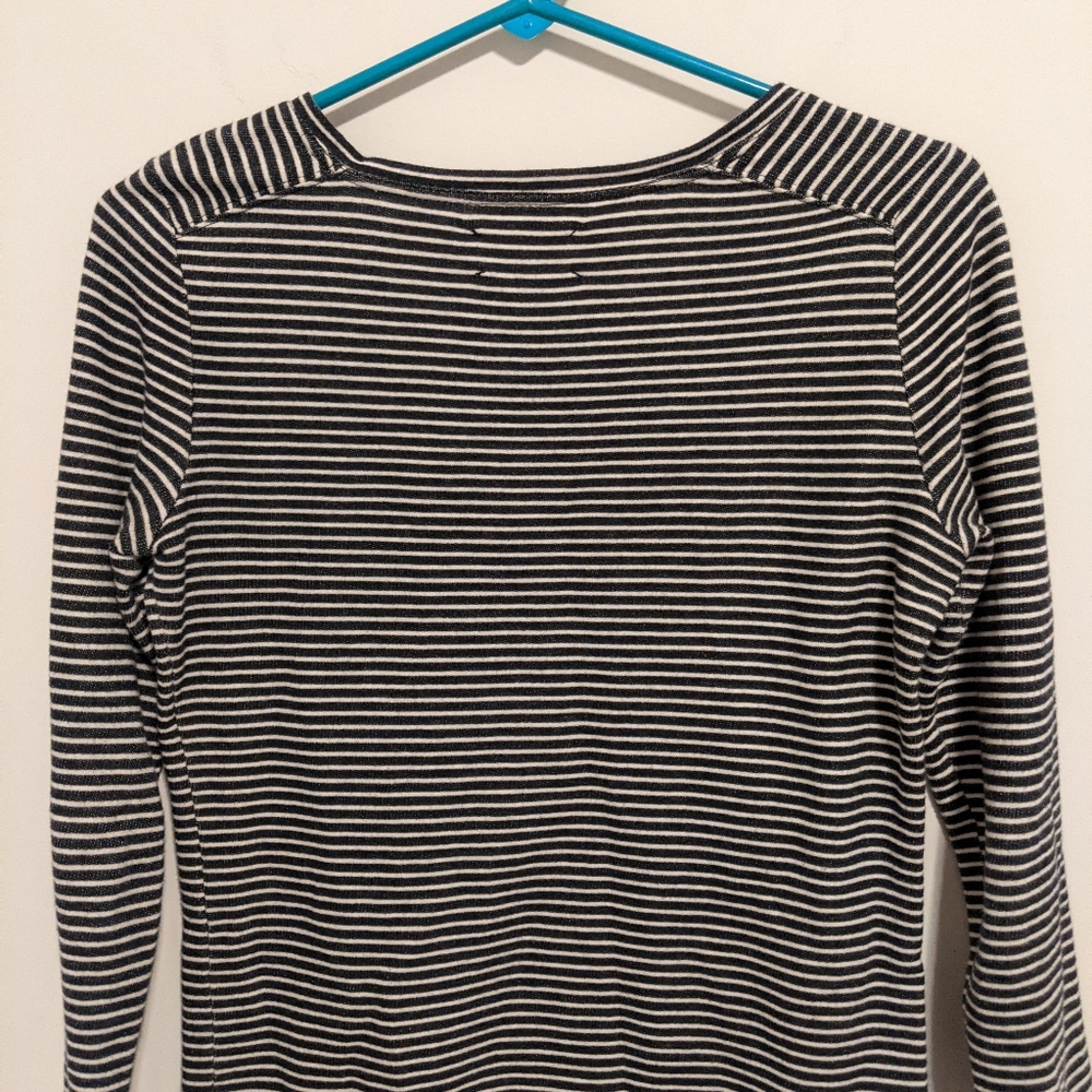 Lou & Grey Loft navy and white stripe sweater dress XSP - Picture 7 of 8